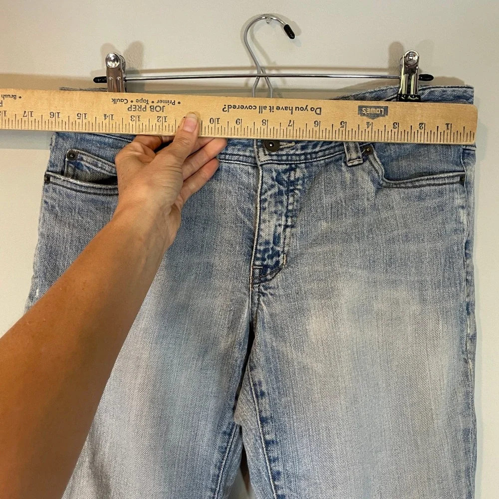 Mossimo Denim Women Light Wash Cuffed Capri Jeans Y2K Size 11 Cropped Blue 90s
